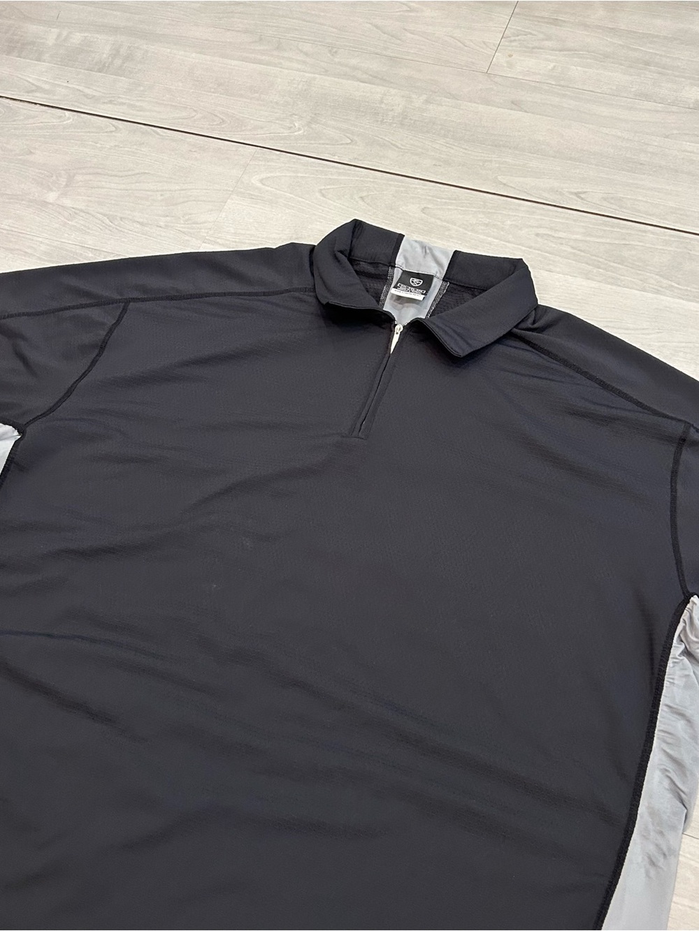 Vintage Nike Sphere React Golf Polo Mens XXL Black Gray 1/4 Zip Short Sleeve Y2K